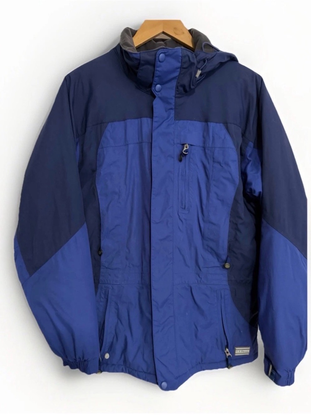 L.L. Bean Primaloft Blue Ski Jacket Mens Small Parka Coat OPH13 Zip Up Hood